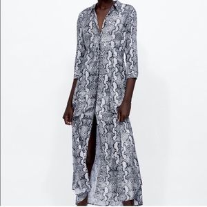Zara gray snake print dress